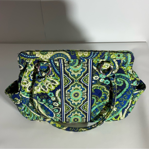 Vera Bradley Rhythm & Blues Structured Shoulder Bag Blue Greens Floral Pattern - Picture 13 of 16